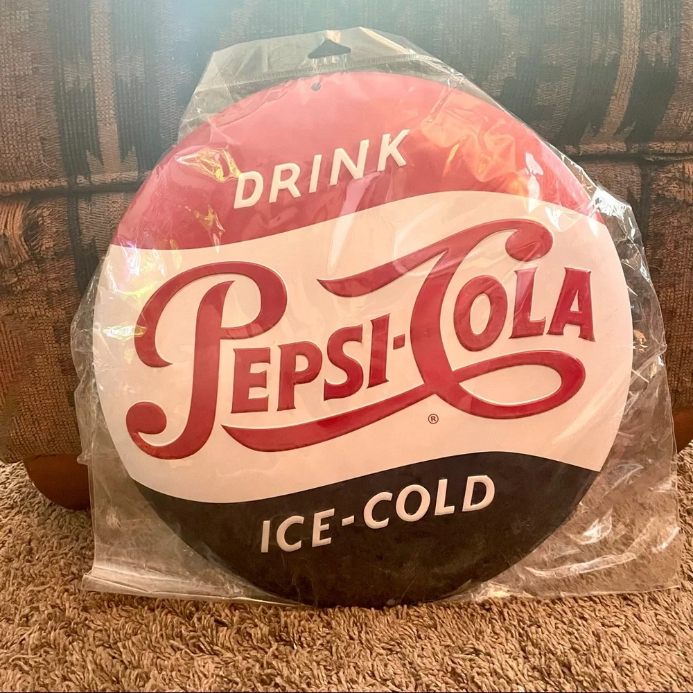 NEW Drink Pepsi-Cola Embossed Dome Metal Sign